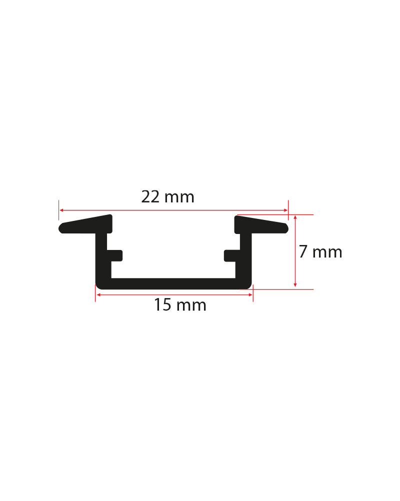 7x22 mm Alüminyum Kanatlı Led Profili