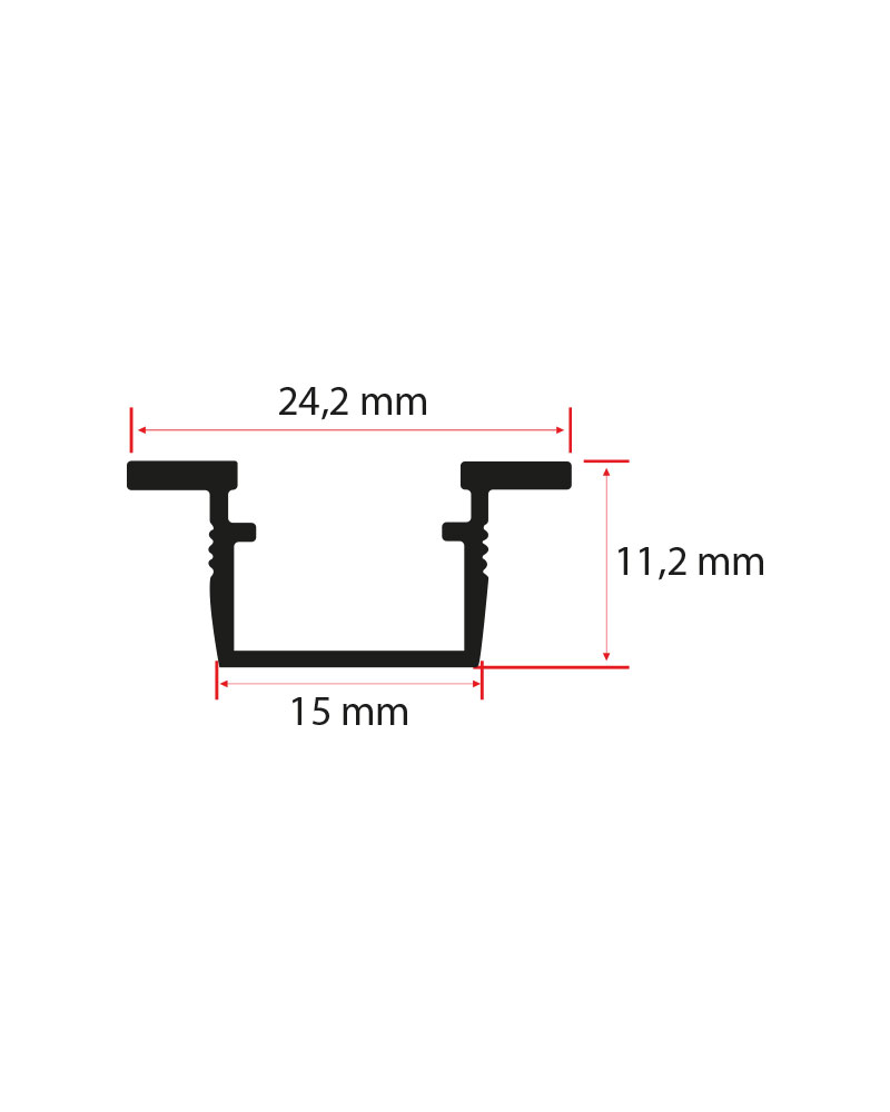 12x24 mm Alüminyum Kanatlı Led Profili