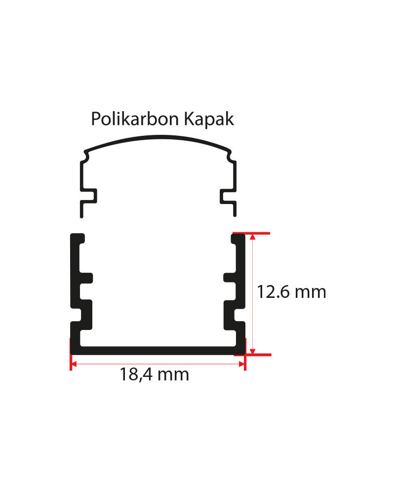 12x18 mm Kanal Led Profili