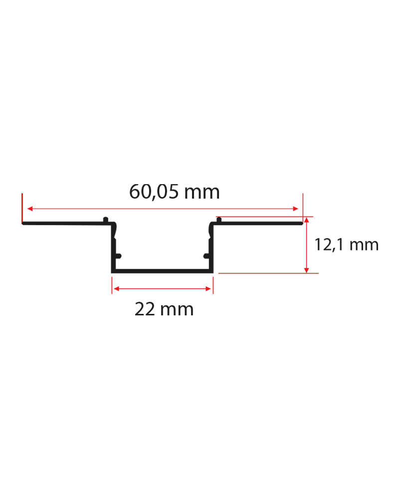 2.2 cm Trimless Alçıpan LED Profili