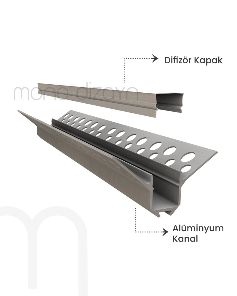 Trimless Alçıpan İç Köşe Led Profili