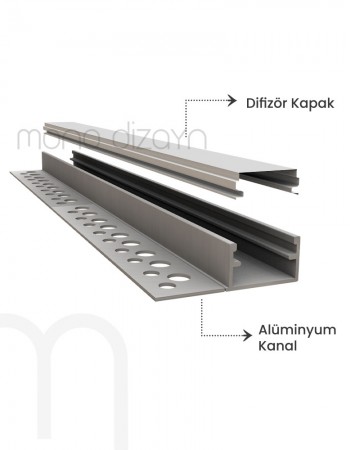 alüminyum fayans arası led profil