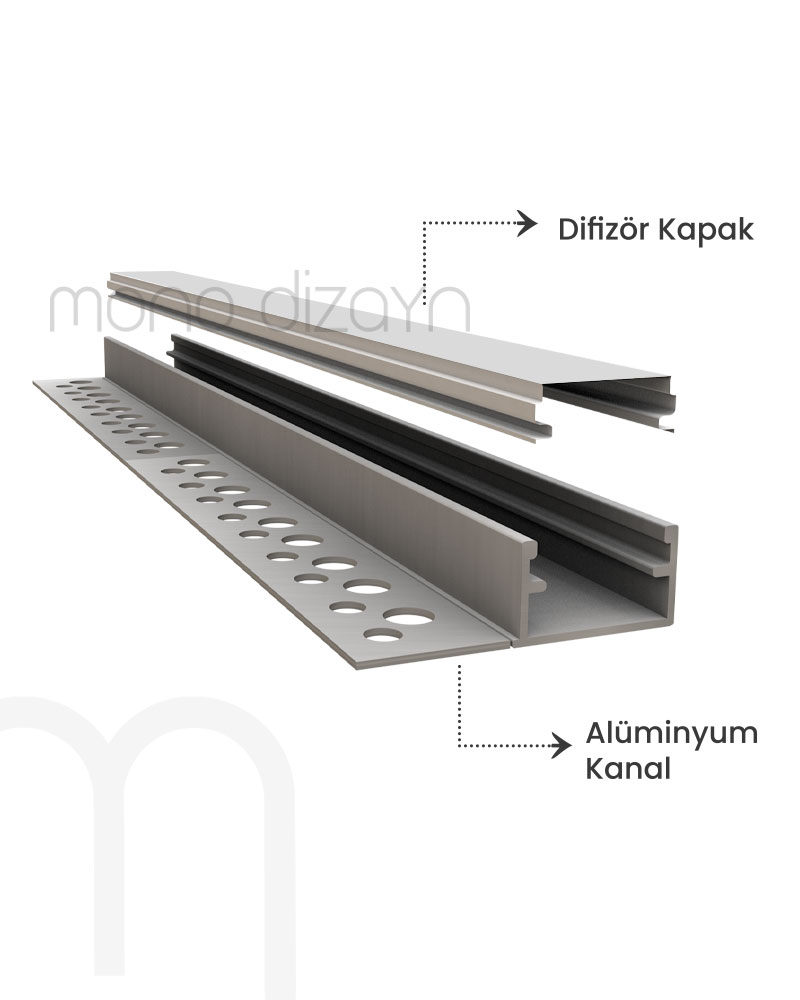 alüminyum fayans arası led profil